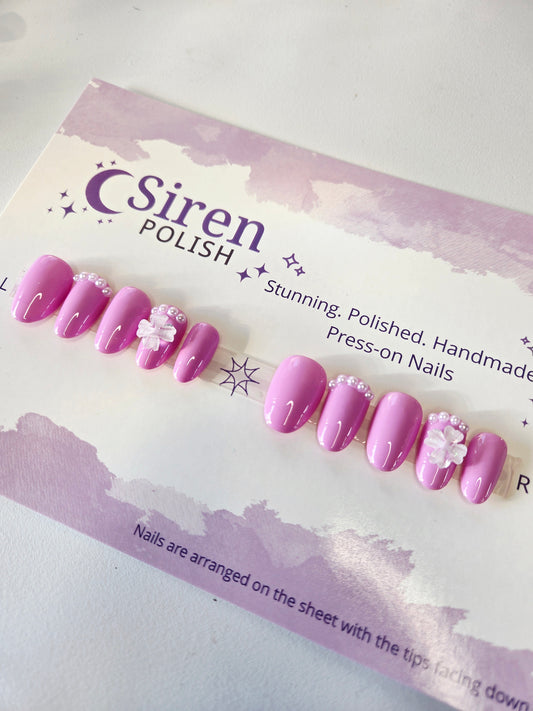 Blushing Orchid - Short Round Press-on Nails