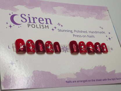 Ruby Kiss - Short Square Press-on Nails